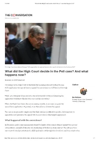 What Did the High Court Decide in the Pell Case? and What Happens Now?