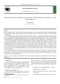 Analyzing Dynamic Capabilities in the Context of Cloud Platform Ecosystems - a Case Study Approach