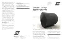 Christine Corday RELATIVE POINTS