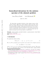 Generalized Derivatives for the Solution Operator of the Obstacle Problem