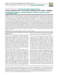 Land Use Planning in the Amazon Basin: Challenges from Resilience Thinking