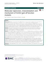 Molecular Expression, Characterization and Mechanism of ALAS2 Gain-Of-Function Mutants Vassili Tchaikovskii, Robert J