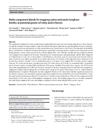 Multi-Component Blends for Trapping Native and Exotic Longhorn Beetles