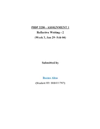 PIDP 3250 - ASSIGNMENT 1 Reflective Writing - 2 (Week 3, Jan 29- Feb 04)