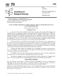 STUDY on RISK ASSESSMENT: APPLICATION of ANNEX I of DECISION CP 9/13 to LIVING MODIFIED FISH Note by the Executive Secretary INTRODUCTION 1