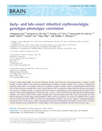 And Late-Onset Inherited Erythromelalgia: Genotype–Phenotype Correlation