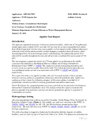 Aquifer Test Report Introduction Hydrogeologic Setting