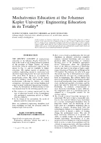 Mechatronics Education at the Johannes Kepler University: Engineering Education in Its Totality*