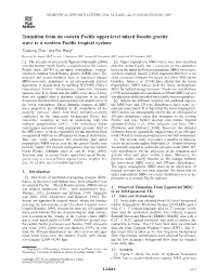 Transition from an Eastern Pacific Upper-Level Mixed Rossby-Gravity
