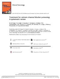 Treatment for Calcium Channel Blocker Poisoning a Systematic Review