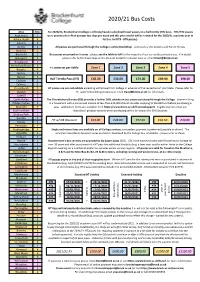2020/21 Bus Costs