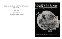 Exploring the Moon and Mars: Choices for the Nation