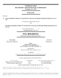 FGL HOLDINGS (Exact Name of Registrant As Specified in Its Charter)