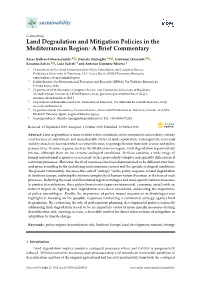Land Degradation and Mitigation Policies in the Mediterranean Region: a Brief Commentary