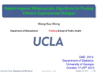 Nature-Inspired Metaheuristic Algorithms for Finding Efficient