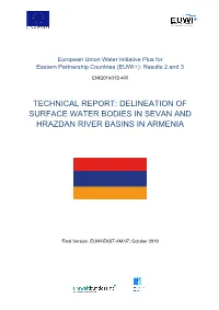 Technical Report: Delineation of Surface Water Bodies in Sevan and Hrazdan River Basins in Armenia