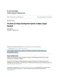 The Role of a Player Development System in Major League Baseball
