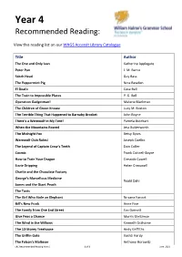 Year 4 Recommended Reading