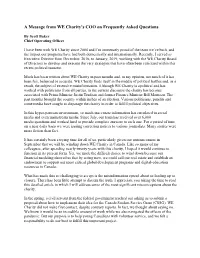 A Message from WE Charity's COO on Frequently Asked Questions