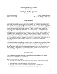 Environmental Security (NS4032) Summer 2019