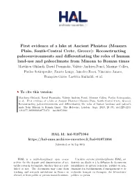 First Evidence of a Lake at Ancient Phaistos (Messara