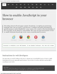 How to Enable Javascript in Your Browser and Why