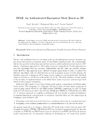 JHAE: an Authenticated Encryption Mode Based on JH