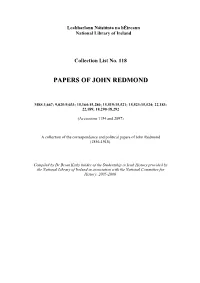 Papers of John Redmond