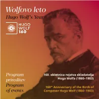 Pdf Program Prireditev Hugo Wolf E-Oblika