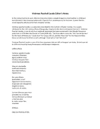 Victimae Paschali Lauda Editor's Notes