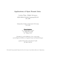 Applications of Open Transit Data