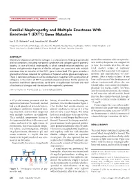 Familial Nephropathy and Multiple Exostoses with Exostosin-1 (EXT1) Gene Mutation