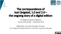 The Correspondence of Just Qvigstad, 1.0 and 2.0 – the Ongoing Story of a Digital Edition