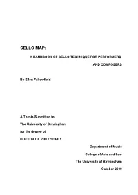 A Handbook of Cello Technique for Performers