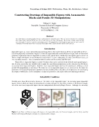 Constructing Drawings of Impossible Figures with Axonometric Blocks and Pseudo-3D Manipulations