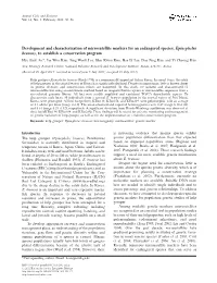 Development and Characterization of Microsatellite Markers for An