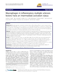 Macrophages in Inflammatory Multiple Sclerosis Lesions Have An