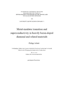Metal-Insulator Transition and Superconductivity in Heavily Boron-Doped
