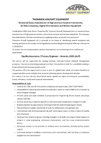 Quality Assurance, Process Engineer