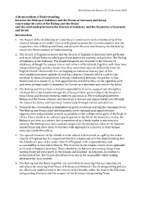 A Memorandum of Understanding Between the Bishop of Salisbury