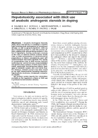 Hepatotoxicity Associated with Illicit Use of Anabolic Androgenic Steroids in Doping
