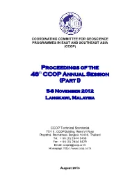 PROCEEDINGS of the 48Th CCOP ANNUAL SESSION (PART I) 5-8