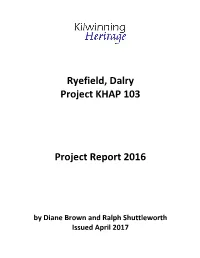 Ryefield, Dalry Project KHAP 103 Project Report 2016