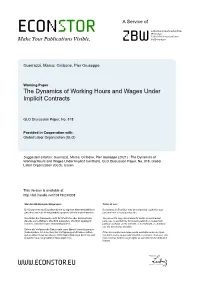 The Dynamics of Working Hours and Wages Under Implicit Contracts