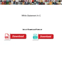 While Statement in C