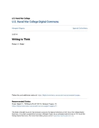 Writing to Think