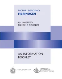 Fibrinogen an Information Booklet