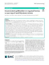 Incarcerated Gallbladder in Inguinal Hernia: a Case Report and Literature