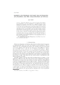 Leo Corry HILBERT's 6TH PROBLEM: BETWEEN THE