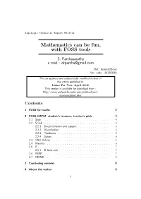Mathematics Can Be Fun, with FOSS Tools